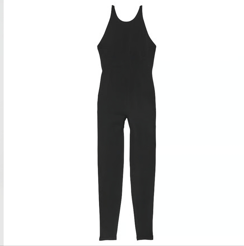 Black Women's Jumpsuit / PINK High Neck Workout Onsie